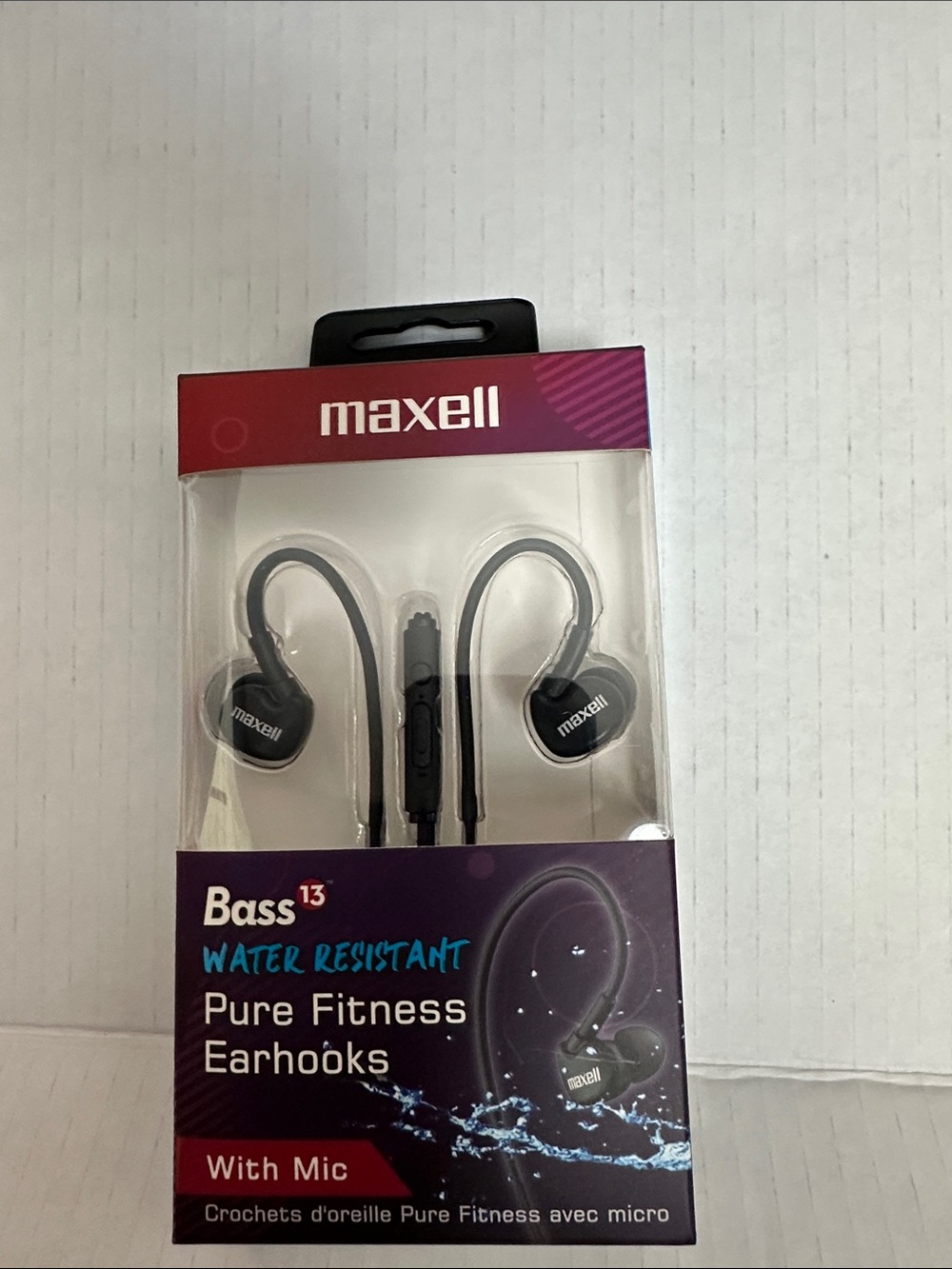 Maxell Pure Fitness Earhooks with Mic - Black